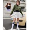 Arshiner Girls Cropped Sweatshirt Long Sleeve Shirts High Low Hem Crop Tops for Teens Kids Hoodies with Cami 5-14 Years(Army Green & Black)