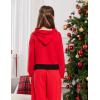 Arshiner Girls Cropped Sweatshirt Long Sleeve Shirts High Low Hem Crop Tops for Teens Kids Hoodies with Cami 5-14 Years(Red & Black)