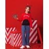 Arshiner Girls Cropped Sweatshirt Long Sleeve Shirts High Low Hem Crop Tops for Teens Kids Hoodies with Cami 5-14 Years(Red & Black)