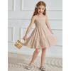 Arshiner Girls Spaghetti Strap Dress Toddler Summer Dresses Kids Beach Casual Sundresses with Pockets for 1-7t(Beige)
