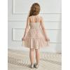 Arshiner Girls Spaghetti Strap Dress Toddler Summer Dresses Kids Beach Casual Sundresses with Pockets for 1-7t(Beige)