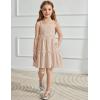 Arshiner Girls Spaghetti Strap Dress Toddler Summer Dresses Kids Beach Casual Sundresses with Pockets for 1-7t(Beige)