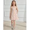 Arshiner Girls Spaghetti Strap Dress Toddler Summer Dresses Kids Beach Casual Sundresses with Pockets for 1-7t(Beige Floral)