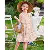 Arshiner Girls Spaghetti Strap Dress Toddler Summer Dresses Kids Beach Casual Sundresses with Pockets for 1-7t(Beige Floral)