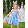 Arshiner Girls Spaghetti Strap Dress Toddler Summer Dresses Kids Beach Casual Sundresses with Pockets for 1-7t(Blue)