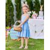 Arshiner Girls Spaghetti Strap Dress Toddler Summer Dresses Kids Beach Casual Sundresses with Pockets for 1-7t(Blue)
