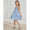 Arshiner Girls Spaghetti Strap Dress Toddler Summer Dresses Kids Beach Casual Sundresses with Pockets for 1-7t(Blue White Floral)