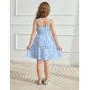 Arshiner Girls Spaghetti Strap Dress Toddler Summer Dresses Kids Beach Casual Sundresses with Pockets for 1-7t(Blue White Floral)