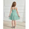 Arshiner Girls Spaghetti Strap Dress Toddler Summer Dresses Kids Beach Casual Sundresses with Pockets for 1-7t(Green)