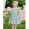 Arshiner Girls Spaghetti Strap Dress Toddler Summer Dresses Kids Beach Casual Sundresses with Pockets for 1-7t(Green)