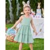 Arshiner Girls Spaghetti Strap Dress Toddler Summer Dresses Kids Beach Casual Sundresses with Pockets for 1-7t(Green)