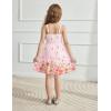 Arshiner Girls Spaghetti Strap Dress Toddler Summer Dresses Kids Beach Casual Sundresses with Pockets for 1-7t(Pink Floral)