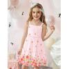 Arshiner Girls Spaghetti Strap Dress Toddler Summer Dresses Kids Beach Casual Sundresses with Pockets for 1-7t(Pink Floral)