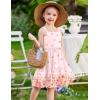 Arshiner Girls Spaghetti Strap Dress Toddler Summer Dresses Kids Beach Casual Sundresses with Pockets for 1-7t(Pink Floral)