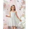 Arshiner Girls Spaghetti Strap Dress Toddler Summer Dresses Kids Beach Casual Sundresses with Pockets for 1-7t(White)