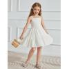Arshiner Girls Spaghetti Strap Dress Toddler Summer Dresses Kids Beach Casual Sundresses with Pockets for 1-7t(White)