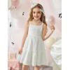 Arshiner Girls Spaghetti Strap Dress Toddler Summer Dresses Kids Beach Casual Sundresses with Pockets for 1-7t(White)