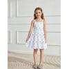 Arshiner Girls Spaghetti Strap Dress Toddler Summer Dresses Kids Beach Casual Sundresses with Pockets for 1-7t(White Blue Floral)