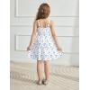 Arshiner Girls Spaghetti Strap Dress Toddler Summer Dresses Kids Beach Casual Sundresses with Pockets for 1-7t(White Blue Floral)