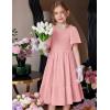 Arshiner Girls Summer Dress Tween Boho Casual Smocked Swing Flowy Ruffle Midi Dresses with Pockets(Light Pink)
