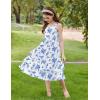 Arshiner Girls Cami Summer Dress Casual Sleeveless Sundress with Pockets for 5-14 Y(Blue Floral)