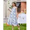 Arshiner Girls Cami Summer Dress Casual Sleeveless Sundress with Pockets for 5-14 Y(Blue Floral)