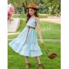 Arshiner Girls Cami Summer Dress Casual Sleeveless Sundress with Pockets for 5-14 Y(Light Blue)