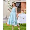 Arshiner Girls Cami Summer Dress Casual Sleeveless Sundress with Pockets for 5-14 Y(Light Blue)
