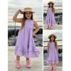 Arshiner Girls Cami Summer Dress Casual Sleeveless Sundress with Pockets for 5-14 Y(Light Purple)