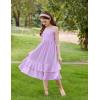Arshiner Girls Cami Summer Dress Casual Sleeveless Sundress with Pockets for 5-14 Y(Light Purple)