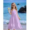 Arshiner Girls Cami Summer Dress Casual Sleeveless Sundress with Pockets for 5-14 Y(Light Purple)
