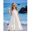 Arshiner Girls Cami Summer Dress Casual Sleeveless Sundress with Pockets for 5-14 Y(White)