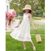 Arshiner Girls Cami Summer Dress Casual Sleeveless Sundress with Pockets for 5-14 Y(White)