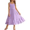 Arshiner Girls Cami Summer Dress Casual Sleeveless Sundress with Pockets for 5-14 Y(Light Purple)