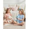 Arshiner Girls Pajamas Cute Lettuce Loungewear Snug Fit Pjs Set Kid Summer Sleepwear(Blue)