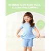 Arshiner Girls Pajamas Cute Lettuce Loungewear Snug Fit Pjs Set Kid Summer Sleepwear(Blue)