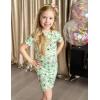 Arshiner Girls Pajamas Cute Lettuce Loungewear Snug Fit Pjs Set Kid Summer Sleepwear(Green Avocado)