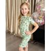 Arshiner Girls Pajamas Cute Lettuce Loungewear Snug Fit Pjs Set Kid Summer Sleepwear(Green Avocado)
