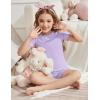 Arshiner Girls Pajamas Cute Lettuce Loungewear Snug Fit Pjs Set Kid Summer Sleepwear(Lilac)