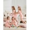 Arshiner Girls Pajamas Cute Lettuce Loungewear Snug Fit Pjs Set Kid Summer Sleepwear(Pink)