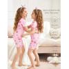 Arshiner Girls Pajamas Cute Lettuce Loungewear Snug Fit Pjs Set Kid Summer Sleepwear(Pink Donuts)