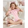 Arshiner Girls Pajamas Cute Lettuce Loungewear Snug Fit Pjs Set Kid Summer Sleepwear(Pink Flowers)