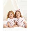 Arshiner Girls Pajamas Cute Lettuce Loungewear Snug Fit Pjs Set Kid Summer Sleepwear(White Strawberries)