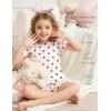 Arshiner Girls Pajamas Cute Lettuce Loungewear Snug Fit Pjs Set Kid Summer Sleepwear(White Strawberries)
