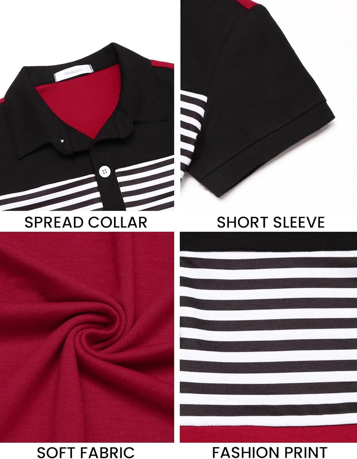 image:imageBoys Striped Polo Shirt Short Sleeve Golf Shirt School Uniform Shirts Summer Active Performance Tops for Kid 412 YearsBlack