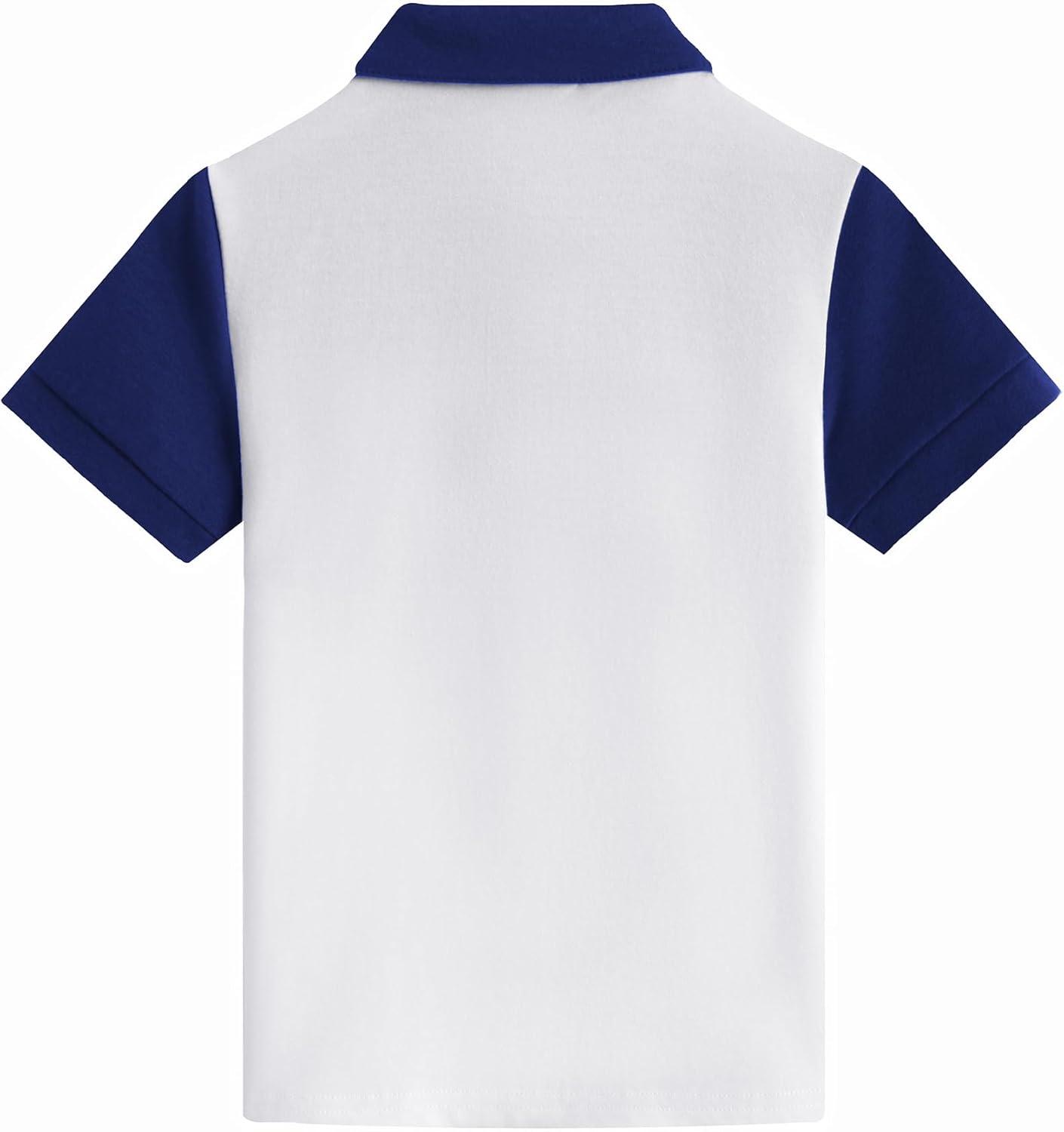 image:imageBoys Striped Polo Shirt Short Sleeve Golf Shirt School Uniform Shirts Summer Active Performance Tops for Kid 412 YearsNavy Blue