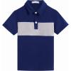 Boys Striped Polo Shirt Short Sleeve Golf Shirt School Uniform Shirts Summer Active Performance Tops for Kid 4-12 Years(Blue)