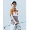 Boys Striped Polo Shirt Short Sleeve Golf Shirt School Uniform Shirts Summer Active Performance Tops for Kid 4-12 Years(Camel)