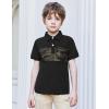Boys Striped Polo Shirt Short Sleeve Golf Shirt School Uniform Shirts Summer Active Performance Tops for Kid 4-12 Years(Green Camouflage)
