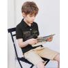 Boys Striped Polo Shirt Short Sleeve Golf Shirt School Uniform Shirts Summer Active Performance Tops for Kid 4-12 Years(Green Camouflage)